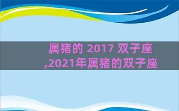 属猪的 2017 双子座,2021年属猪的双子座 属猪的 2017 双子座,2021年属猪的双子座